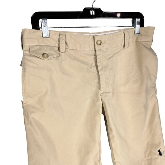 Ralph Lauren Sport Womens 6 Khaki Chino Shorts Blue Pony Logo Old Money Preppy - Picture 7 of 14